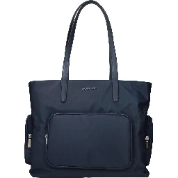 Blue Fabric Shoulder Bag