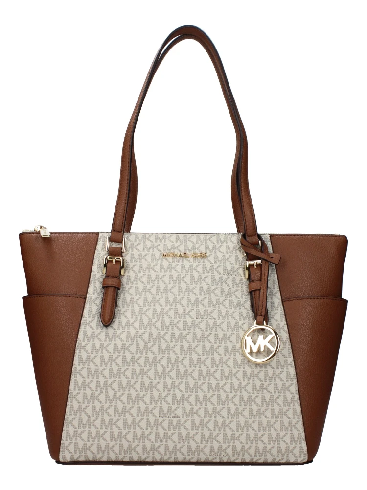 Beige Leather Shoulder Bag