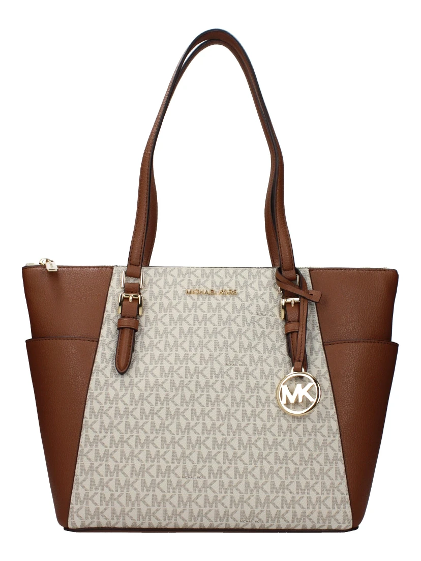 Beige Leather Shoulder Bag