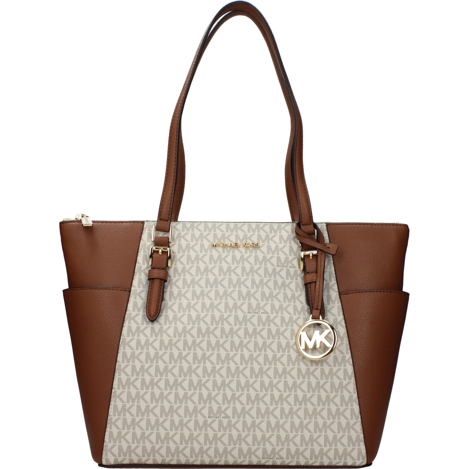 Beige Leather Shoulder Bag