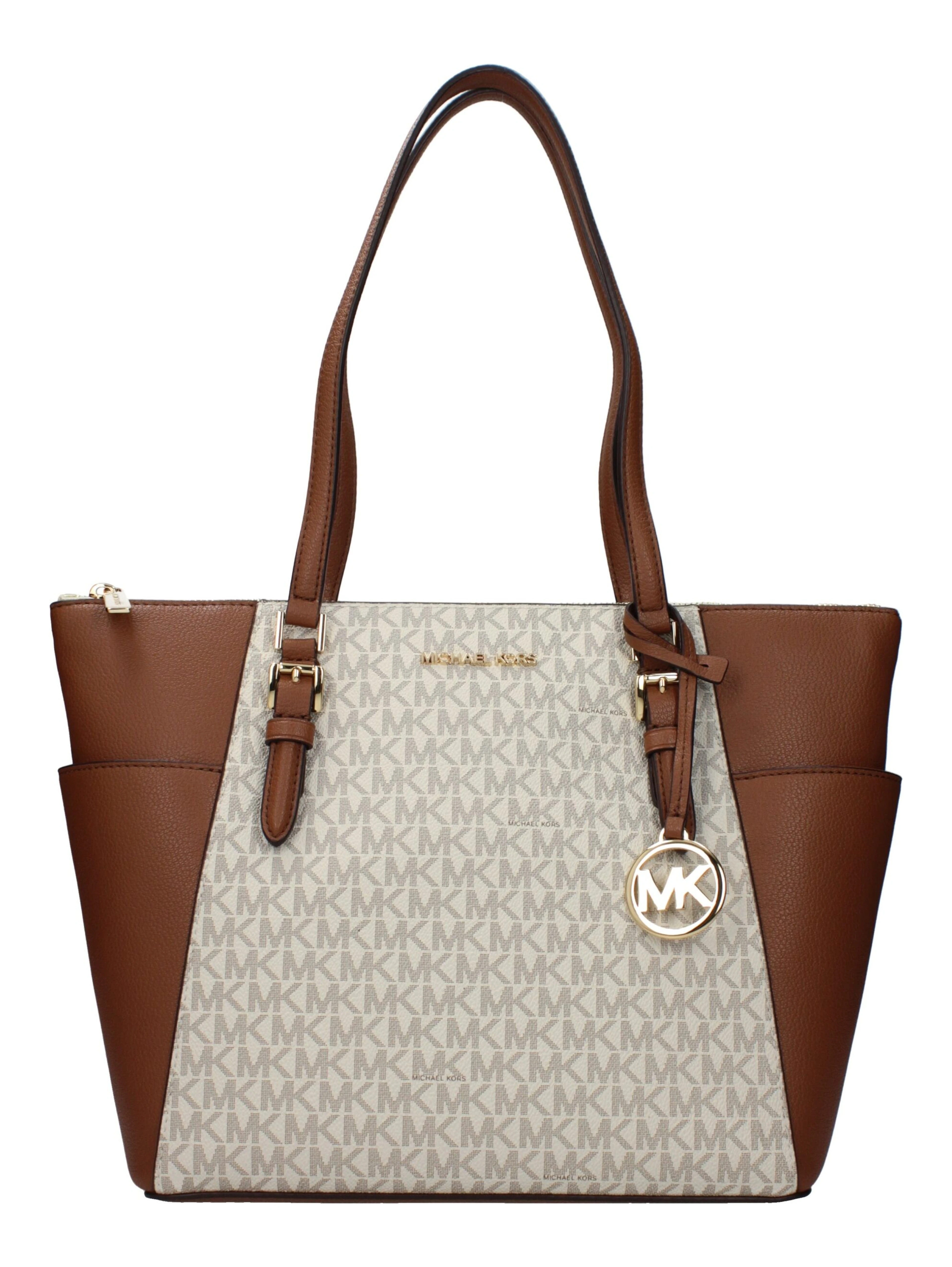 Beige Leather Shoulder Bag