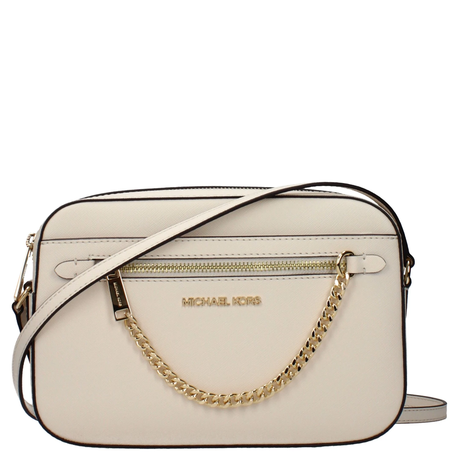 Beige Leather Crossbody Bag