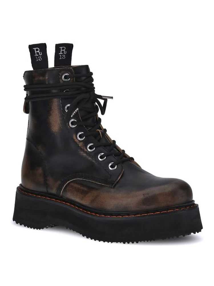 Brown Rubber Lace-Up Boots alternative