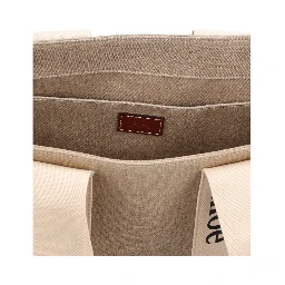 Beige Linen Tote Bag