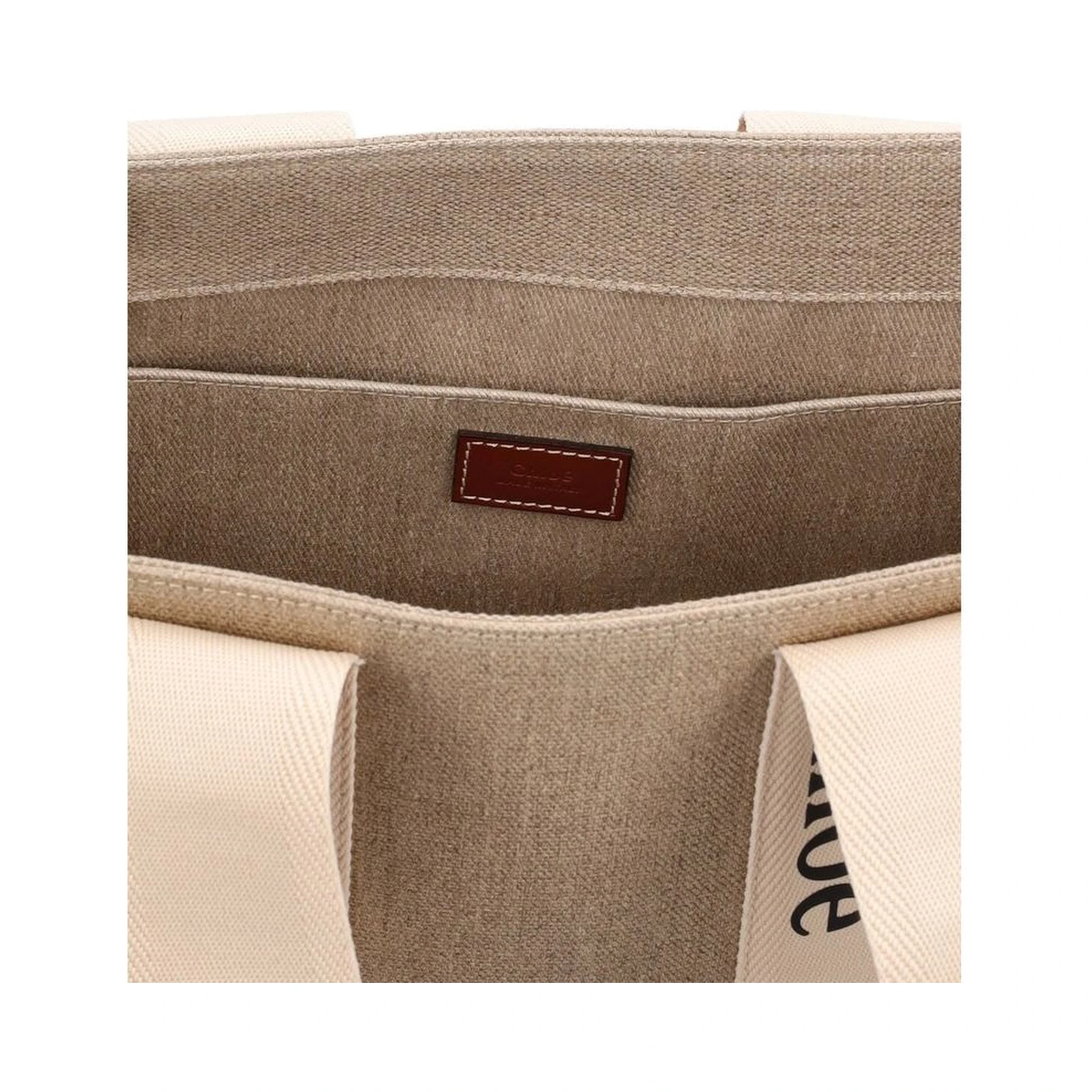 Beige Linen Tote Bag