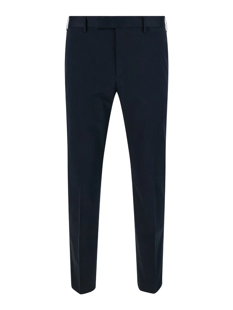 Blu Slim Fit Trousers in Cotton Blend Man