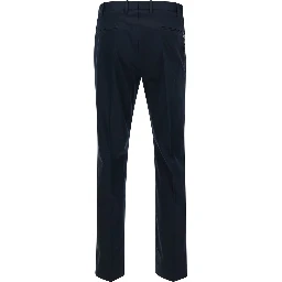 Blu Slim Fit Trousers in Cotton Blend Man