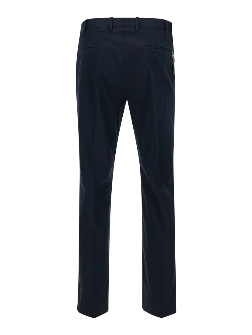 Blu Slim Fit Trousers in Cotton Blend Man