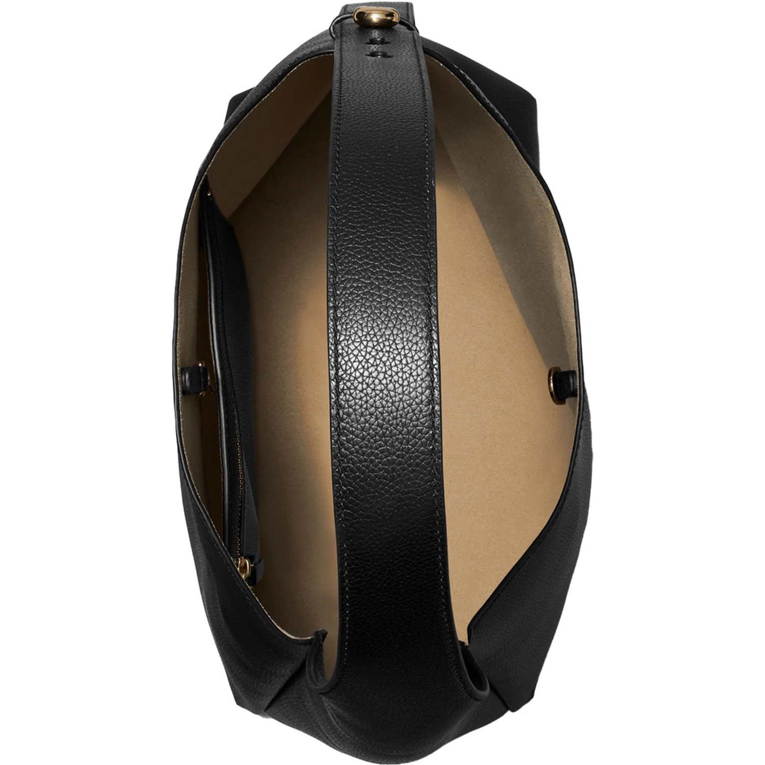 Rony Black Shoulder Bag with Thin Strap and Logo Button in Leather Woman