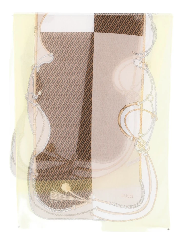 pattern fringed scarf