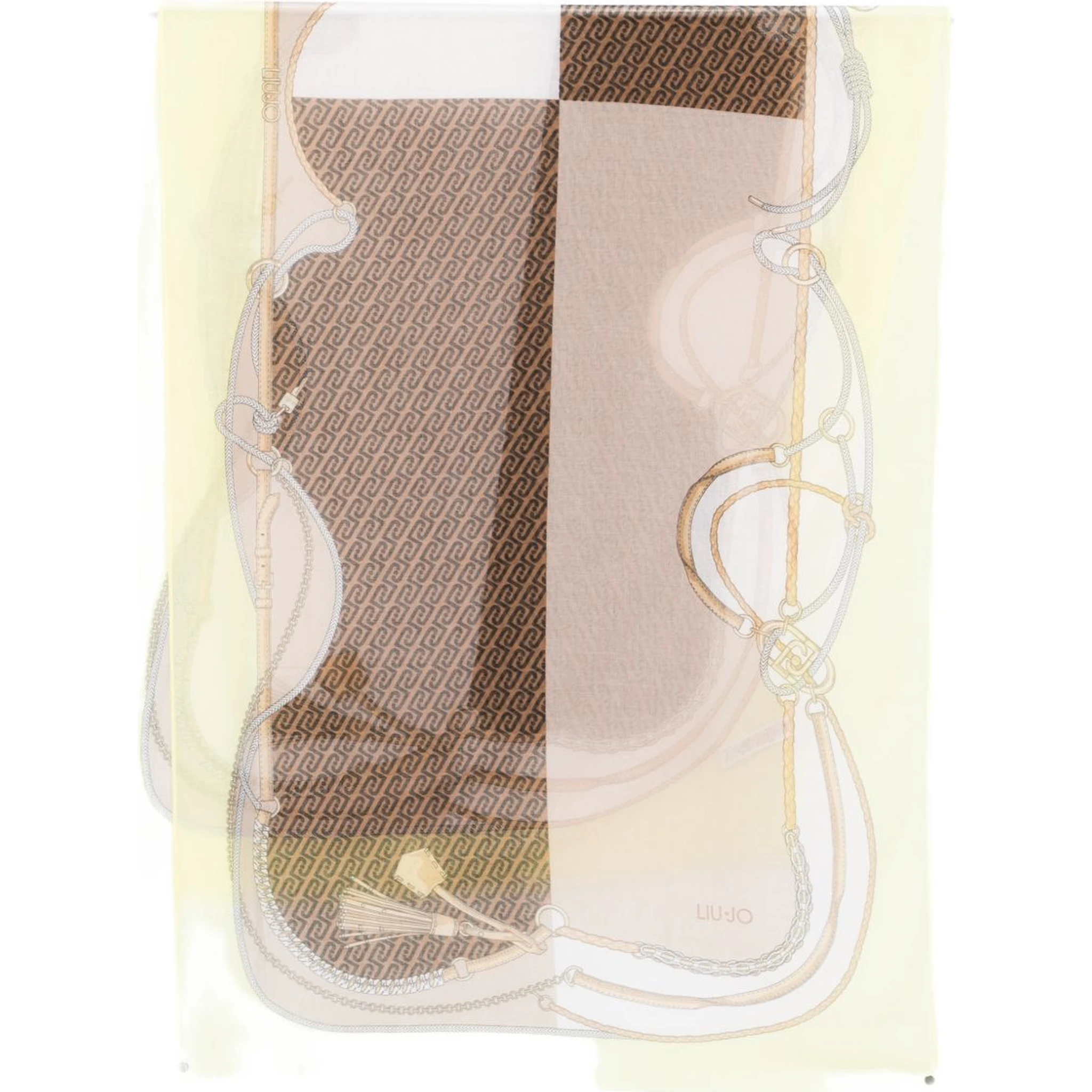 pattern fringed scarf