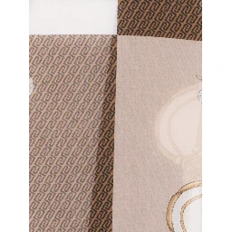 pattern fringed scarf