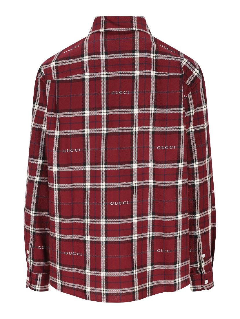 tartan logo overshirt