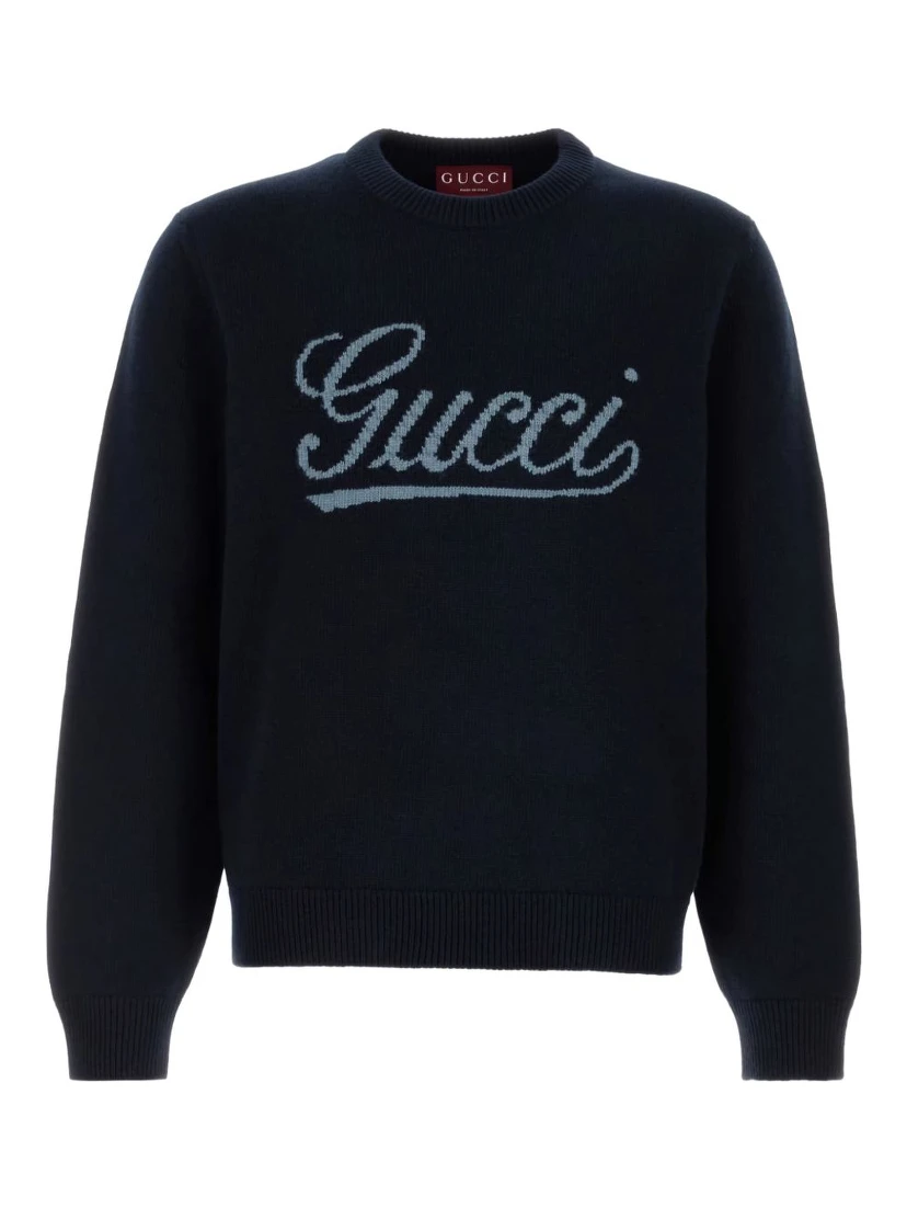 intarsia-knit logo sweater