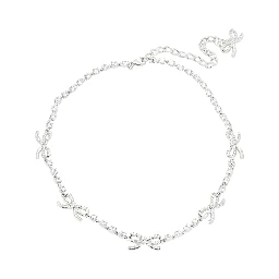 Necklace with bows and crystals