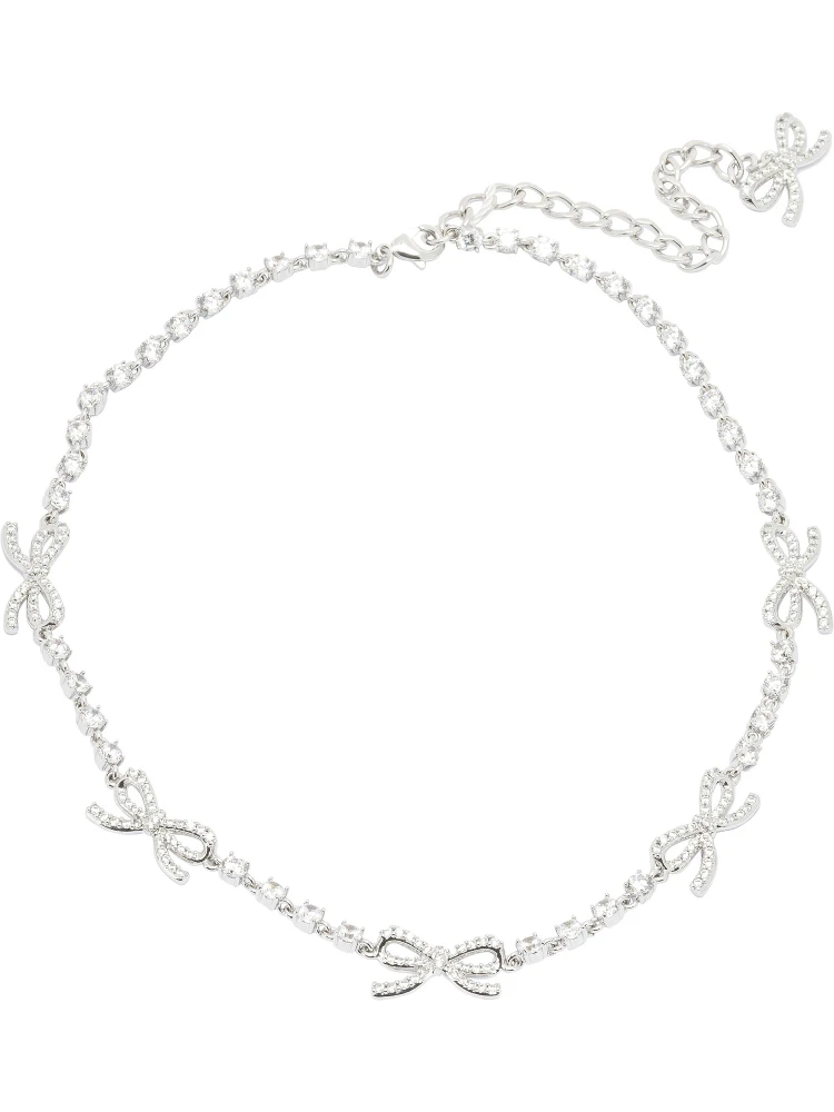 Necklace with bows and crystals