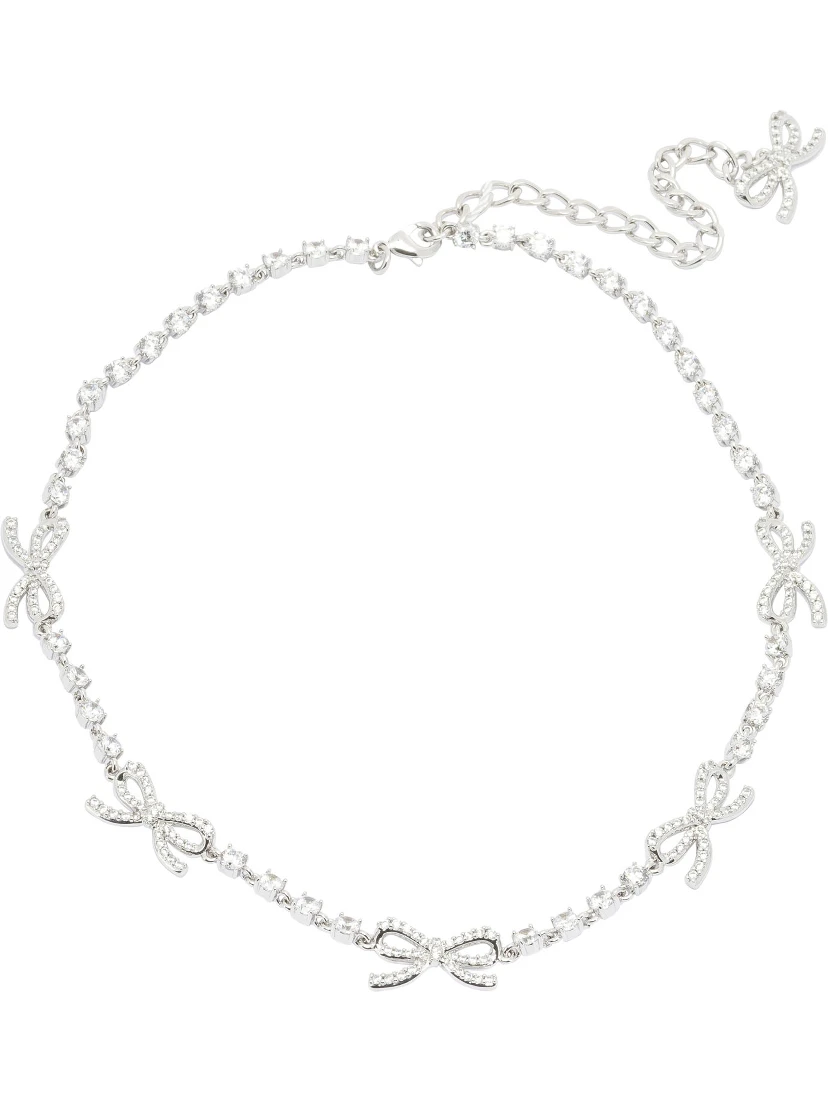 Necklace with bows and crystals