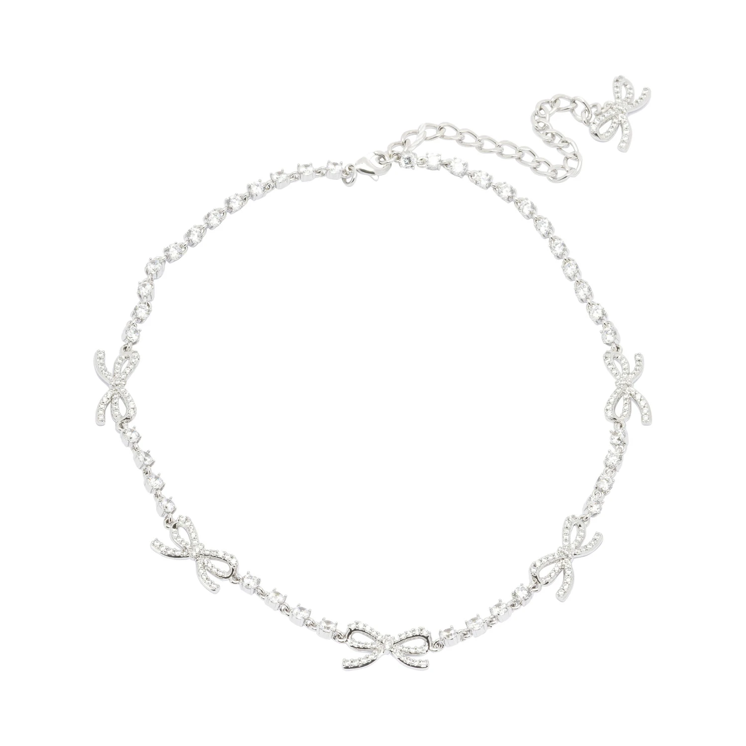 Necklace with bows and crystals