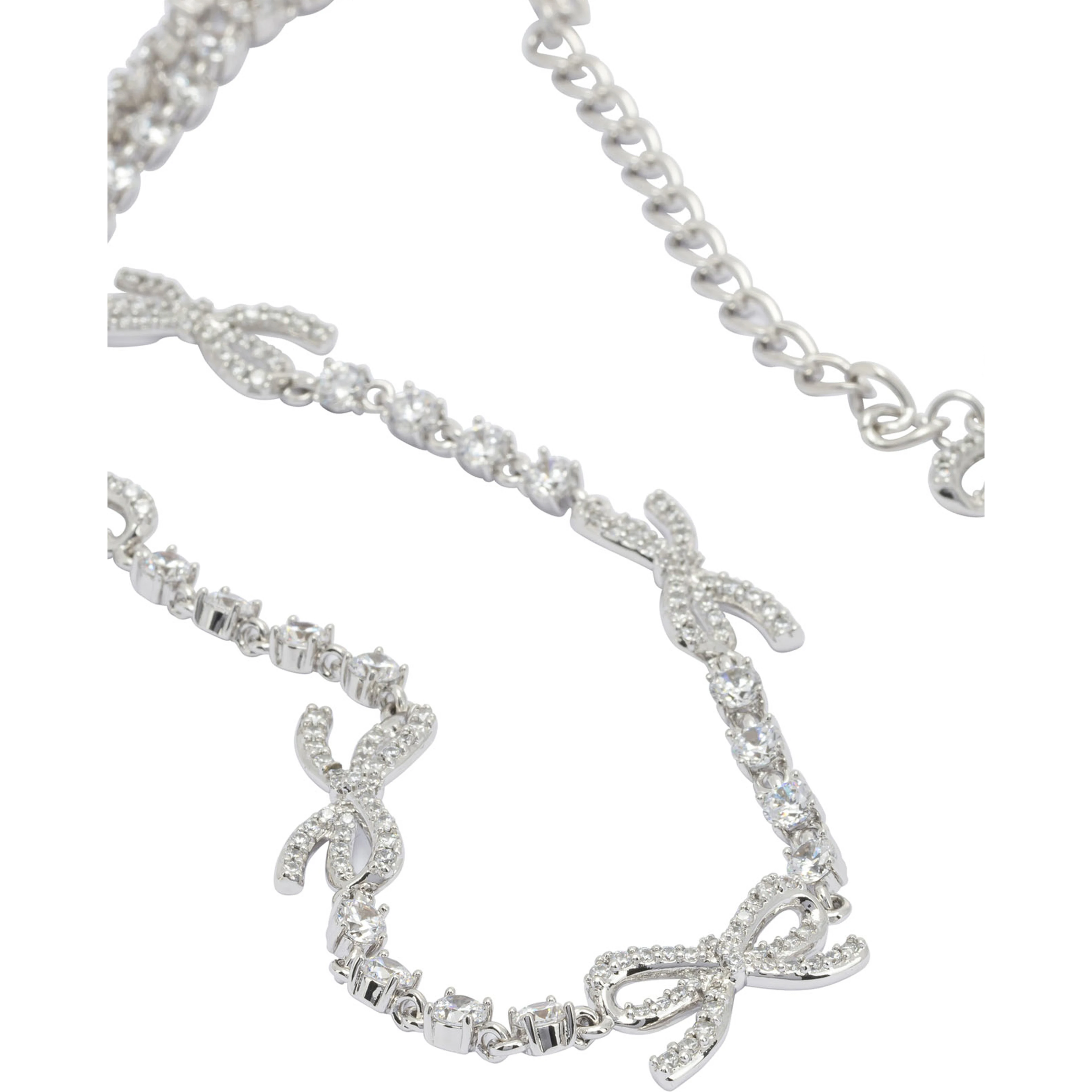 Necklace with bows and crystals