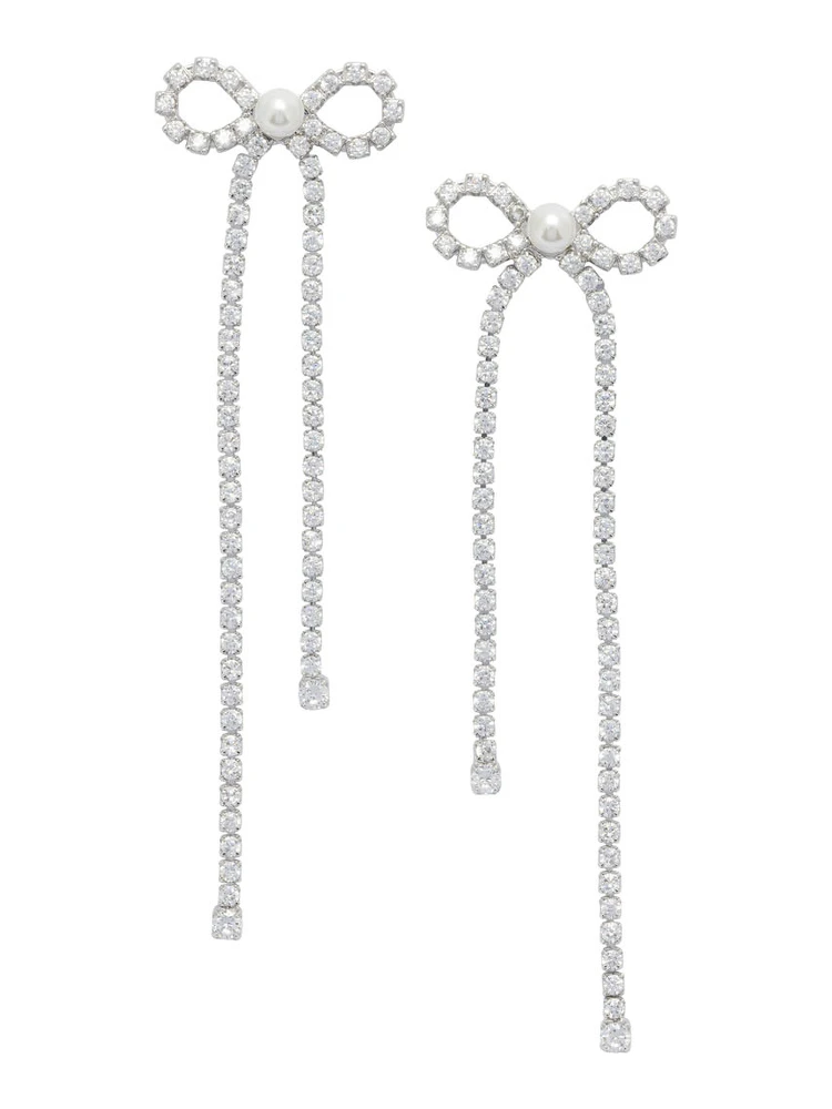 Bow earrings with crystals