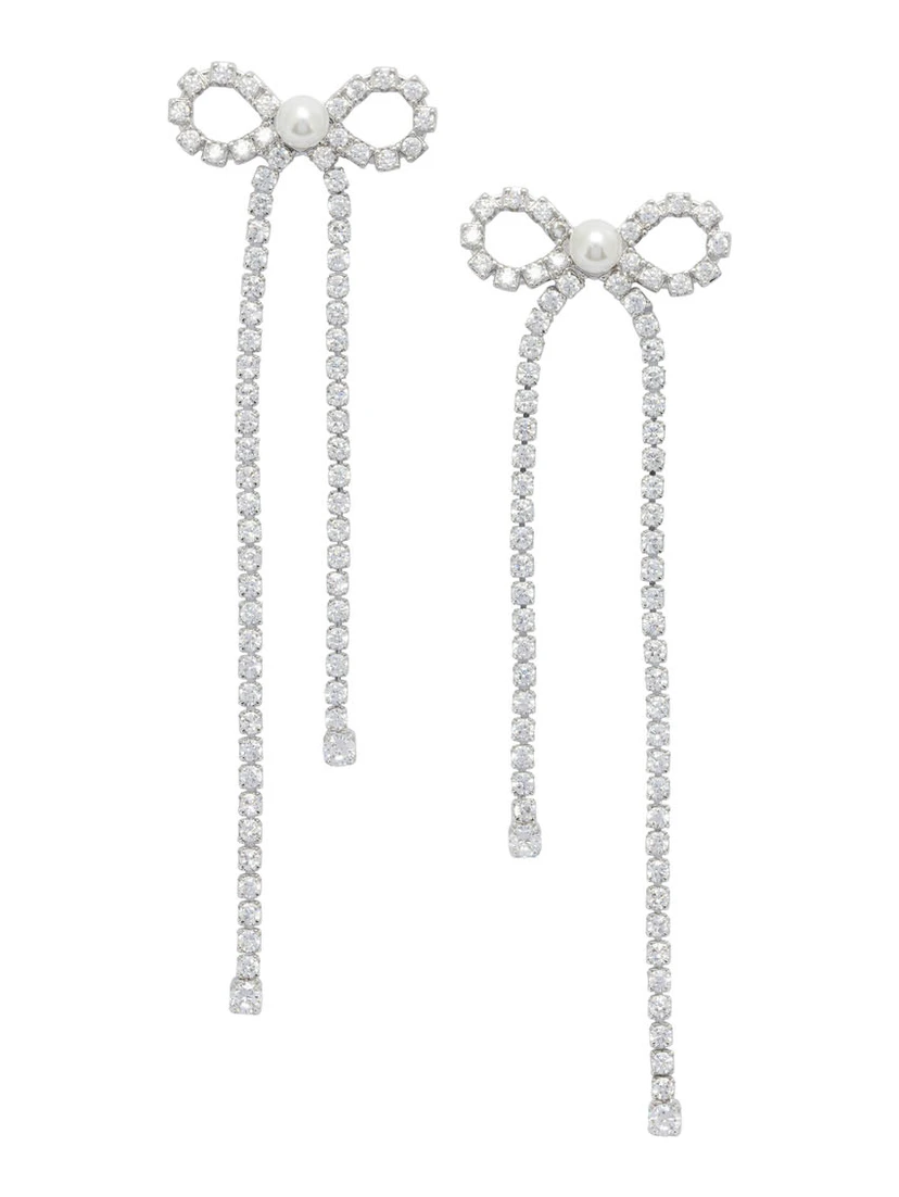 Bow earrings with crystals