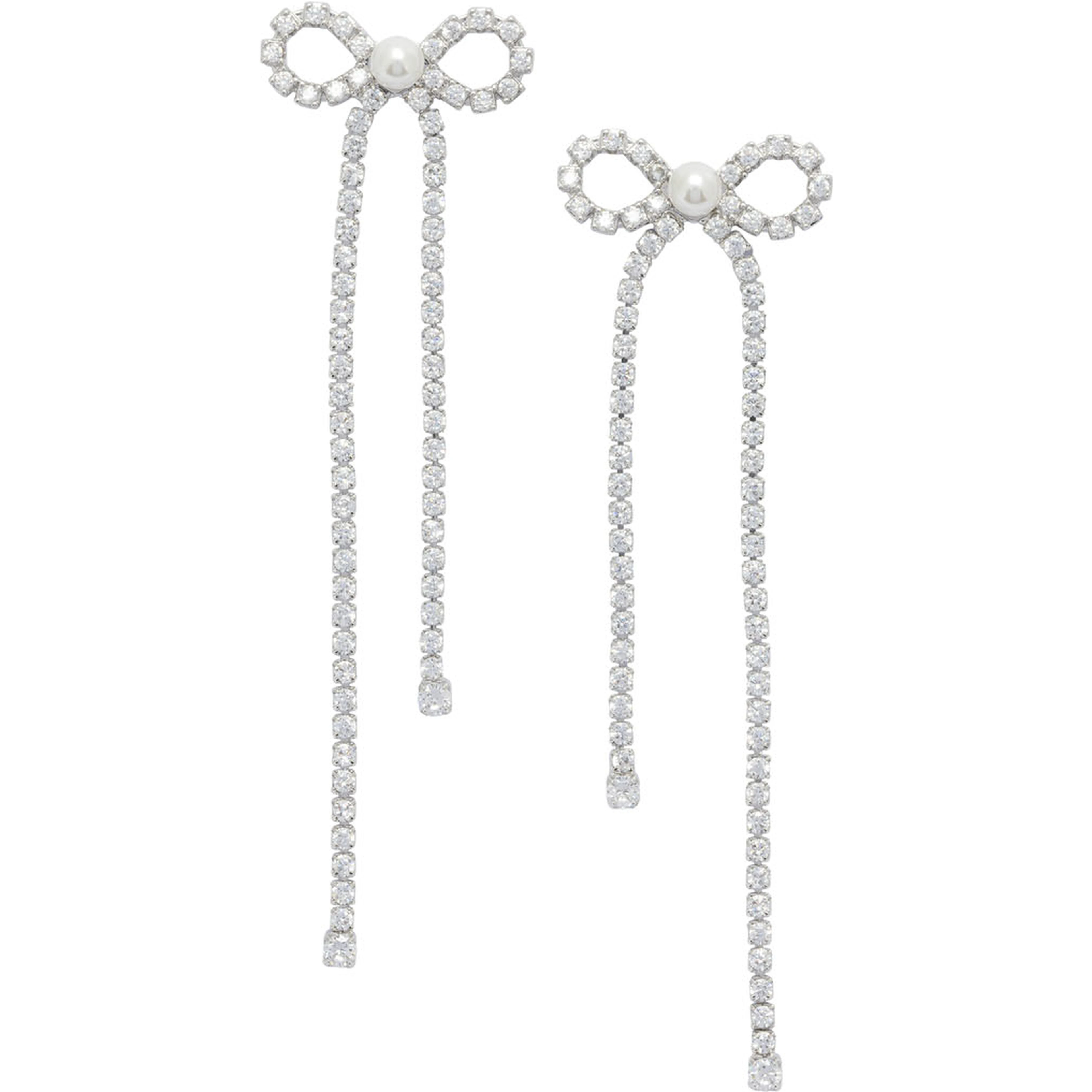 Bow earrings with crystals