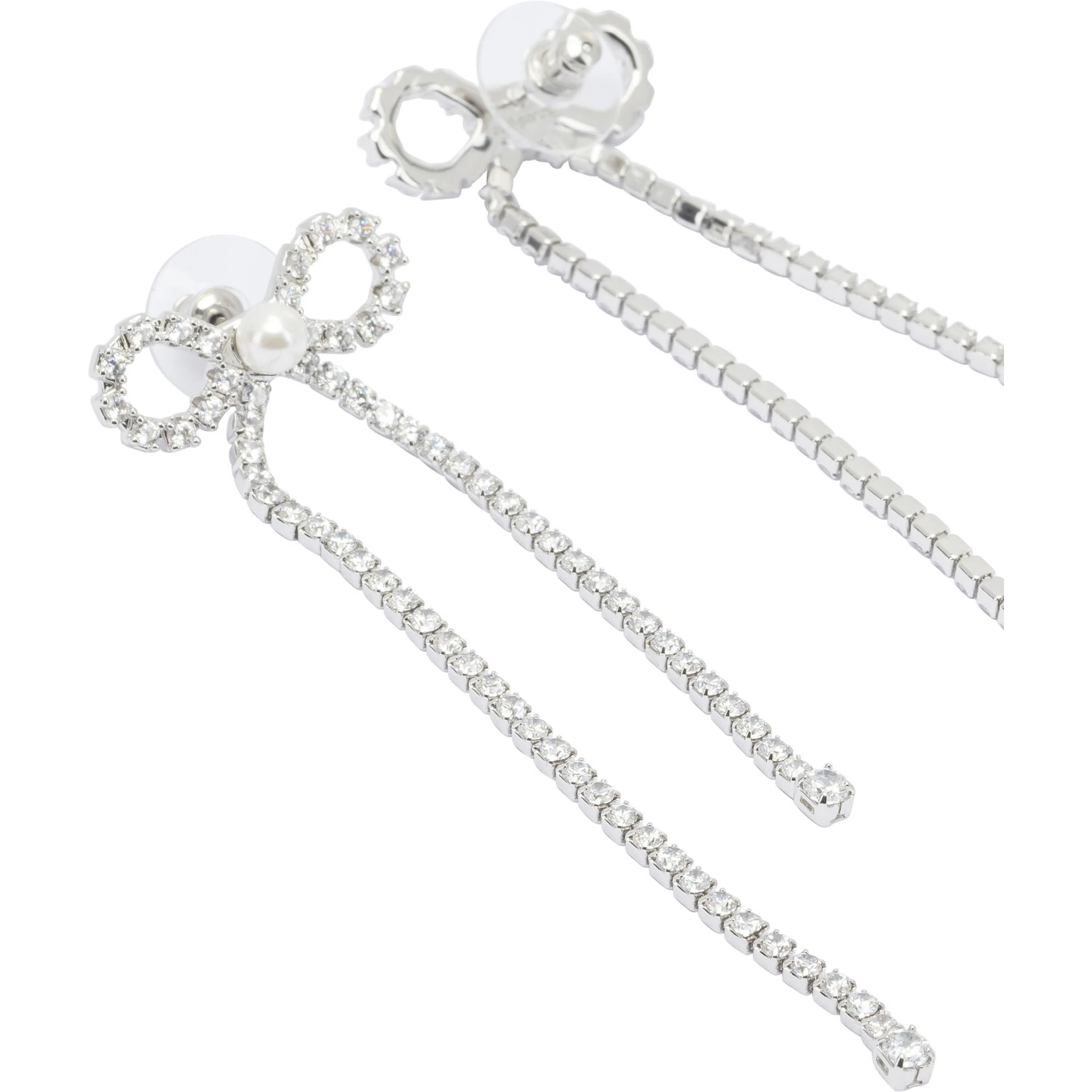 Bow earrings with crystals