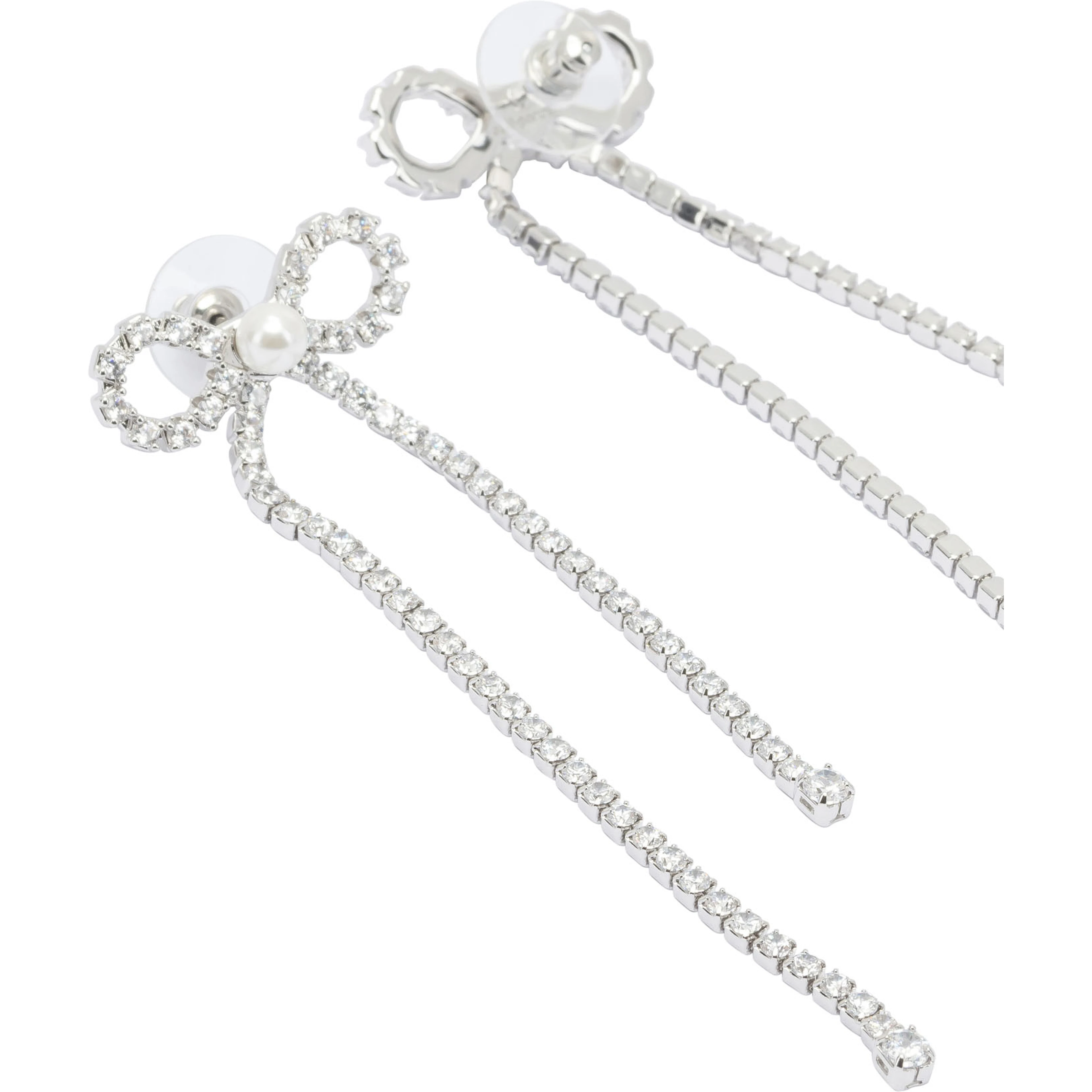 Bow earrings with crystals