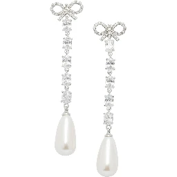 Bow and pearl earrings