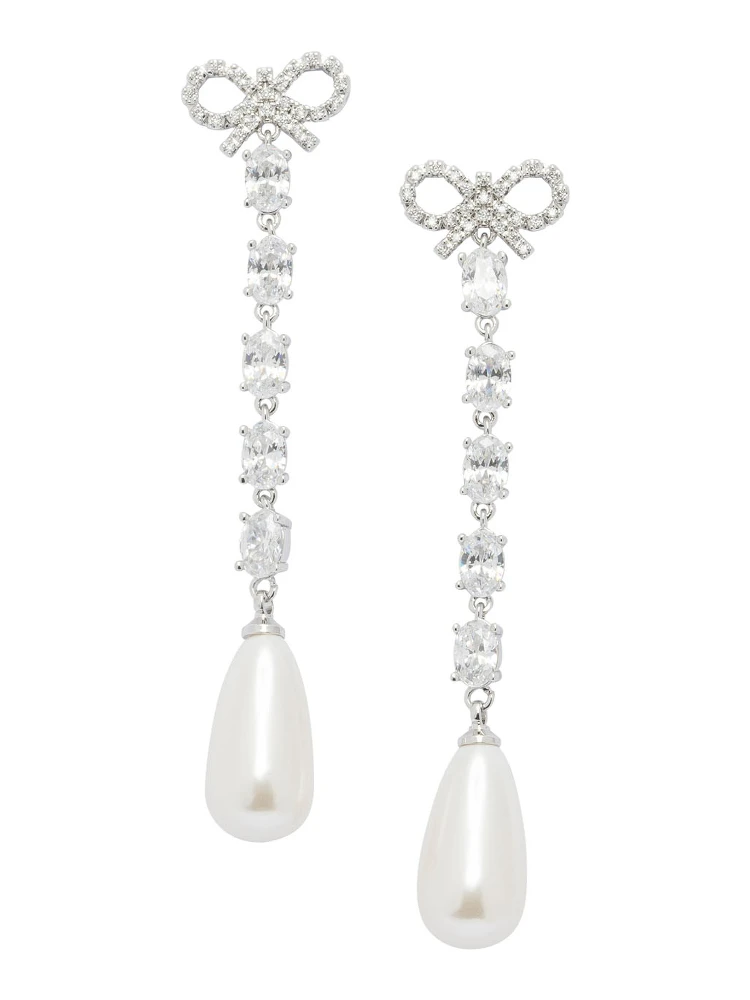 Bow and pearl earrings
