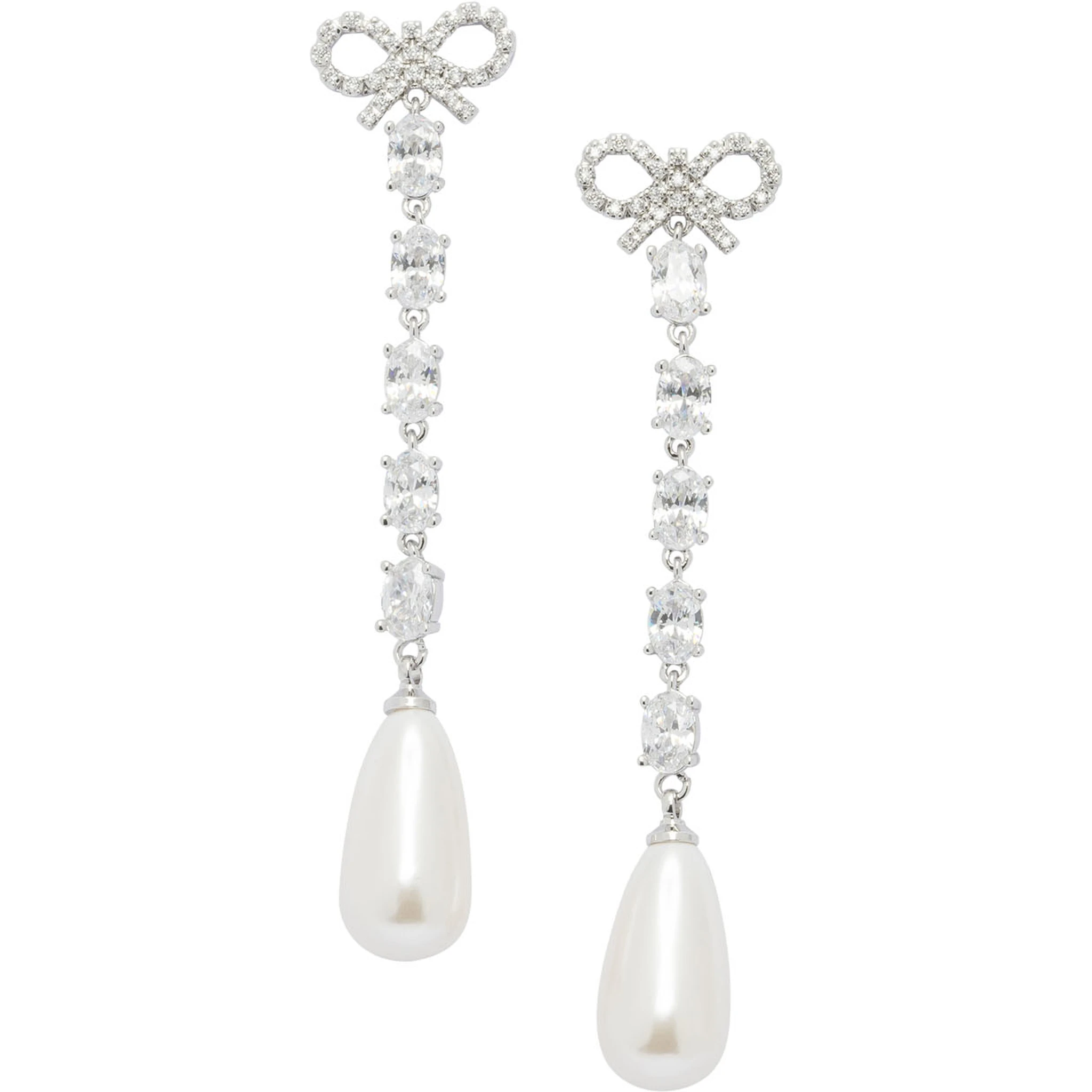 Bow and pearl earrings