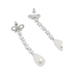 Bow and pearl earrings