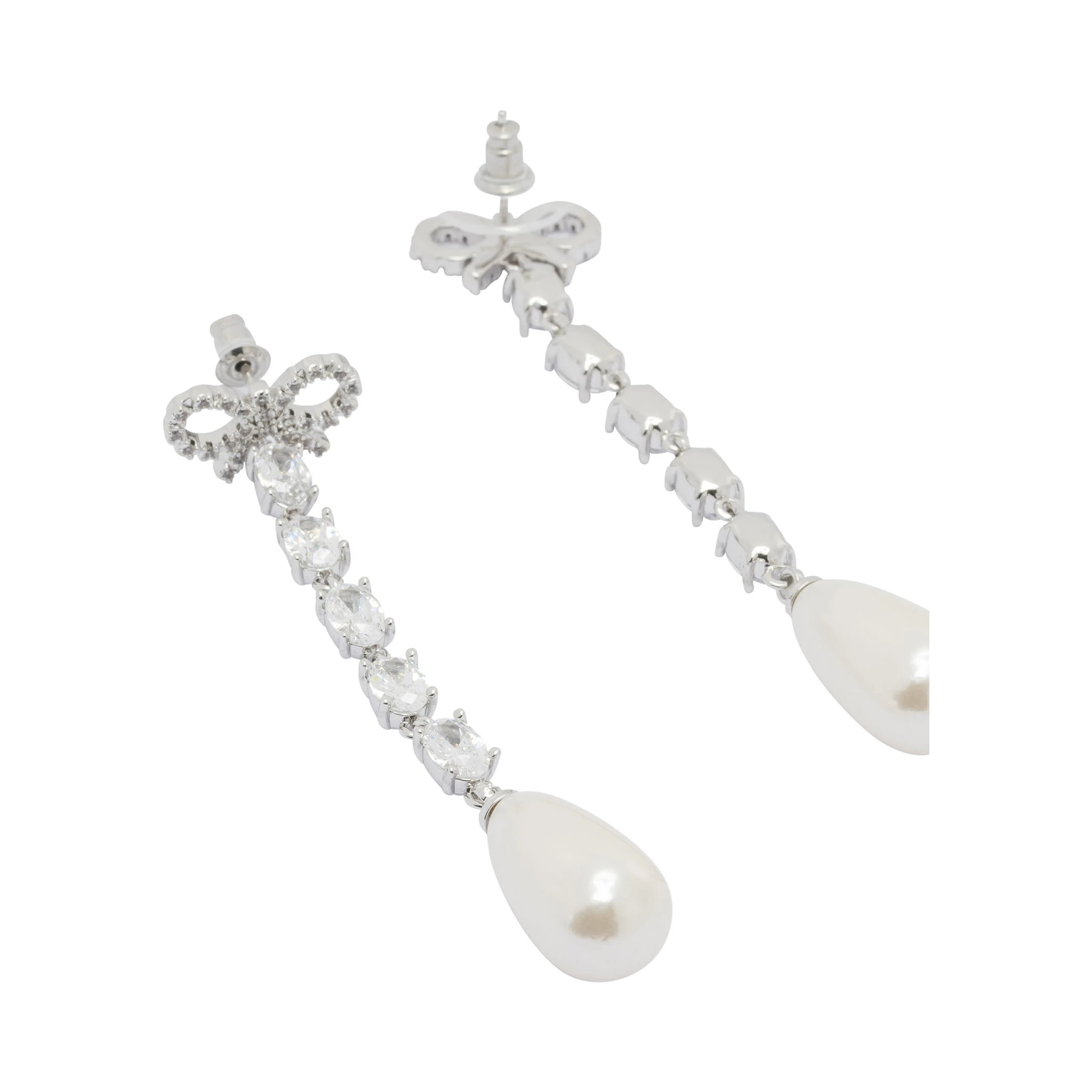 Bow and pearl earrings