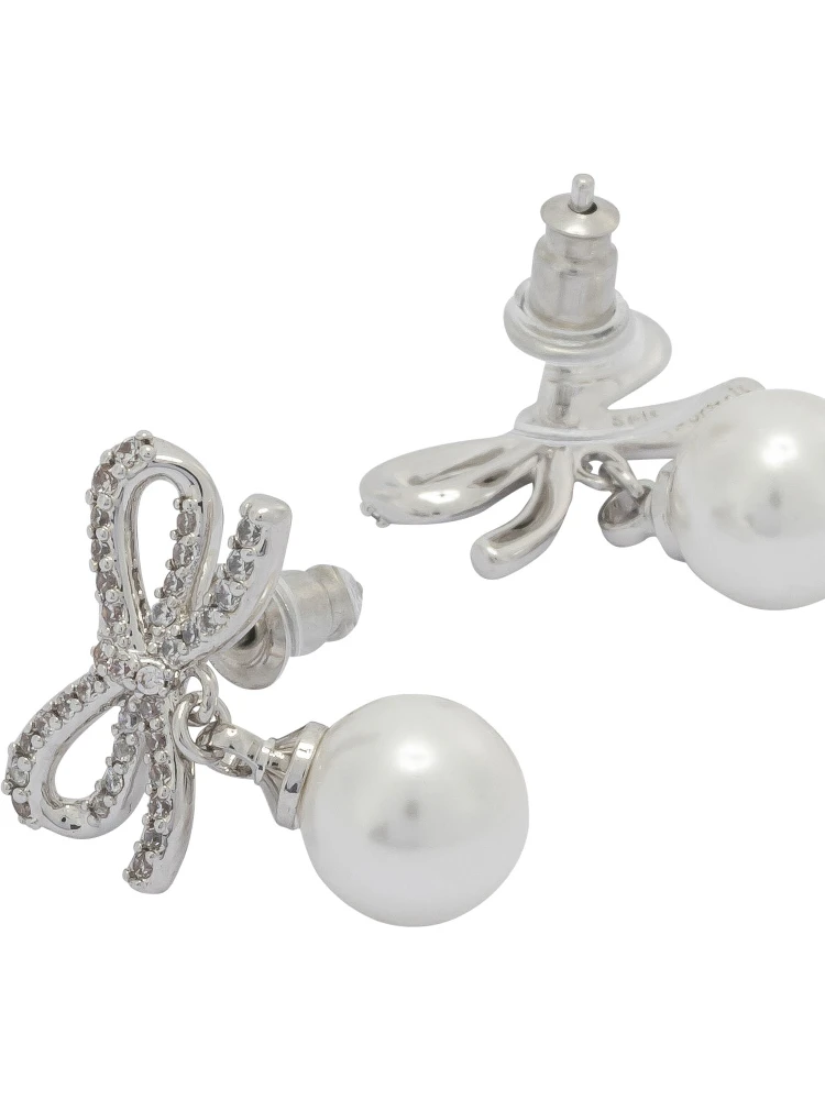 Earrings with bow and pearls alternative