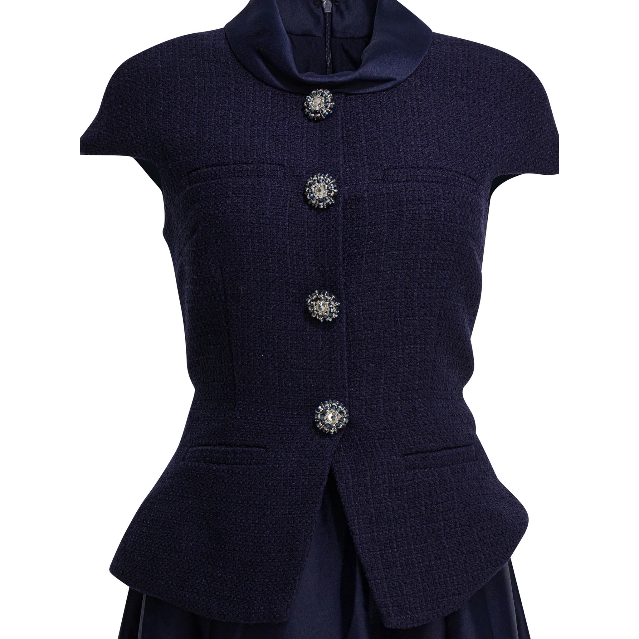 Taffeta boucle midi dress