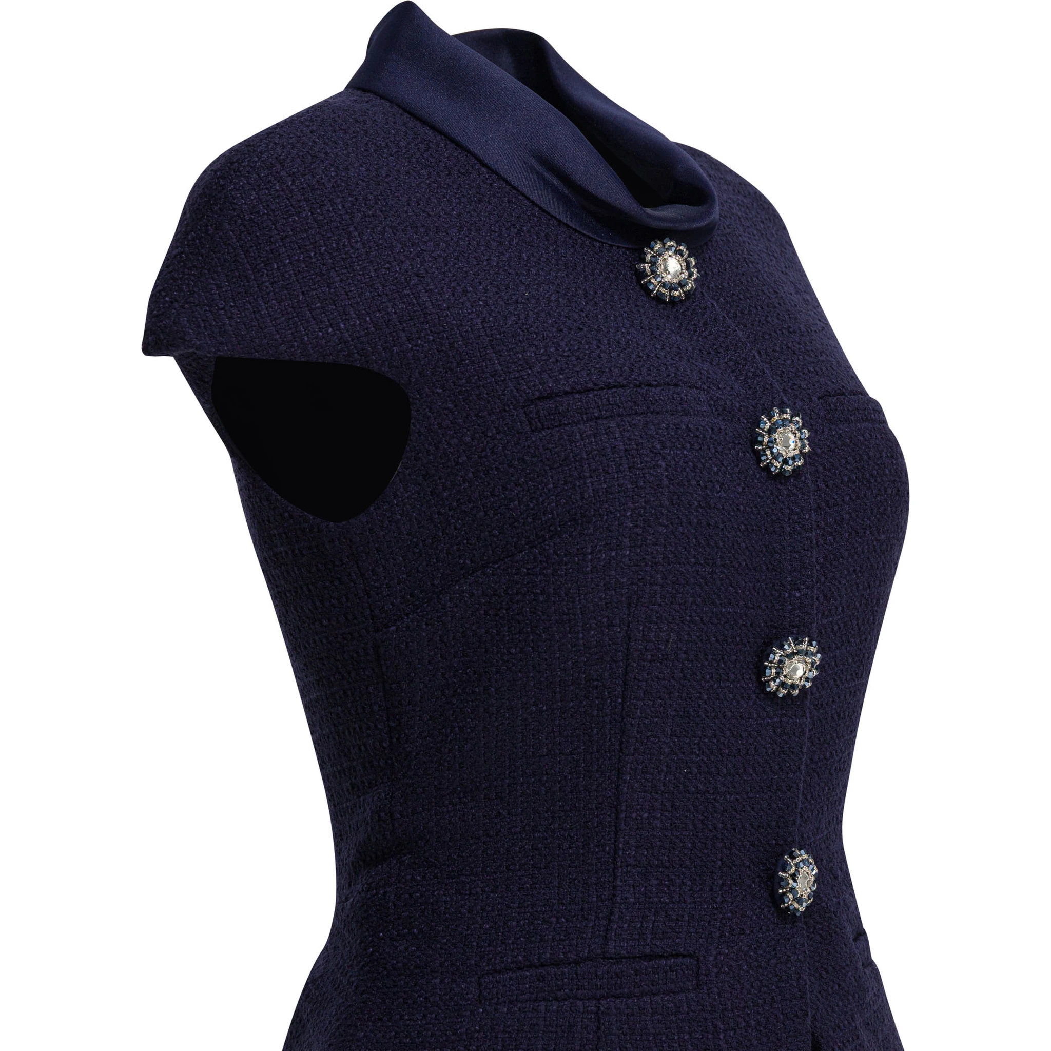 Taffeta boucle midi dress