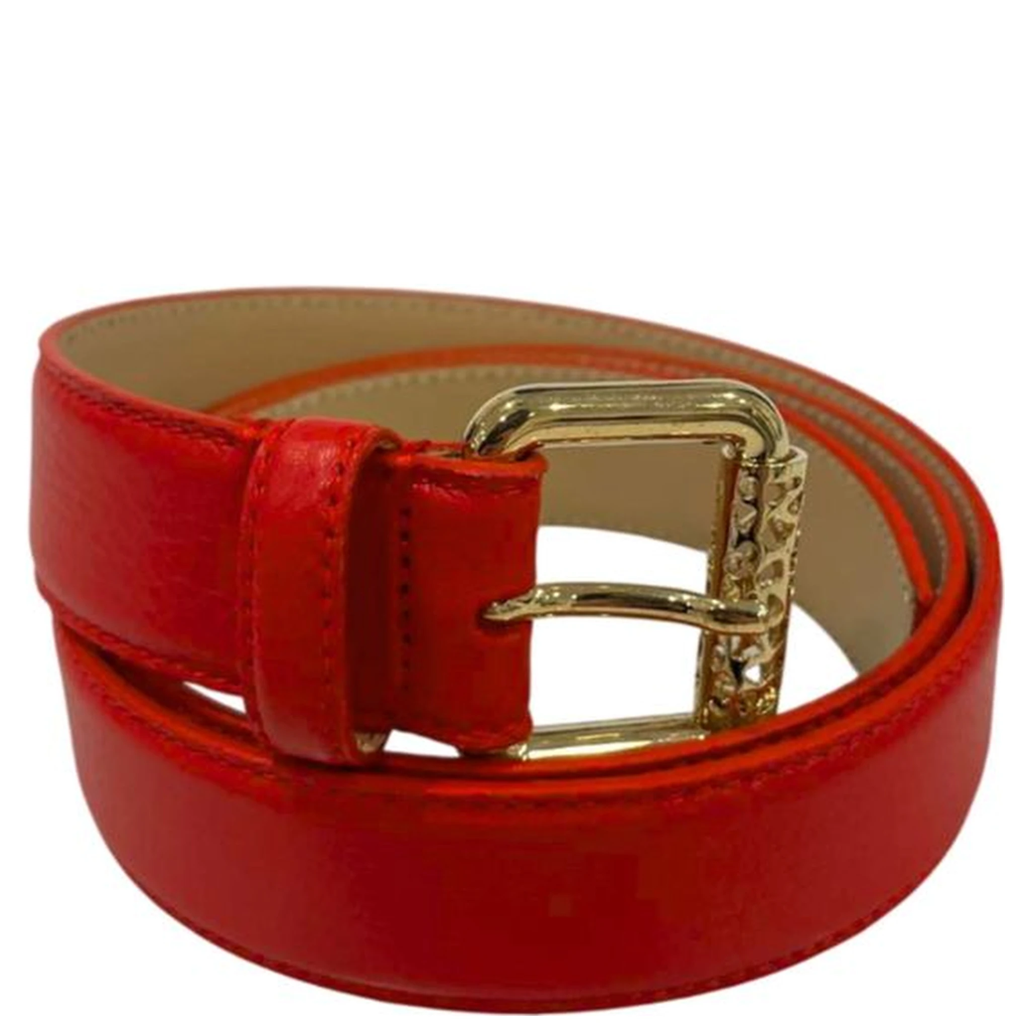 Red Leather Women Belt