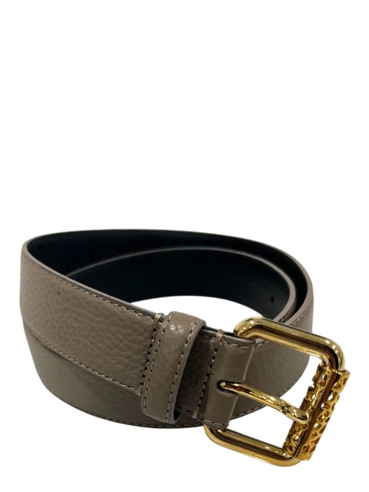 Grey Leather Women Belt