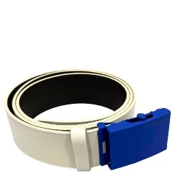 White Leather Men Belt