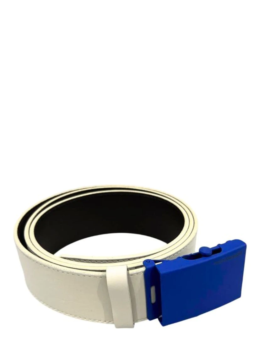 White Leather Men Belt