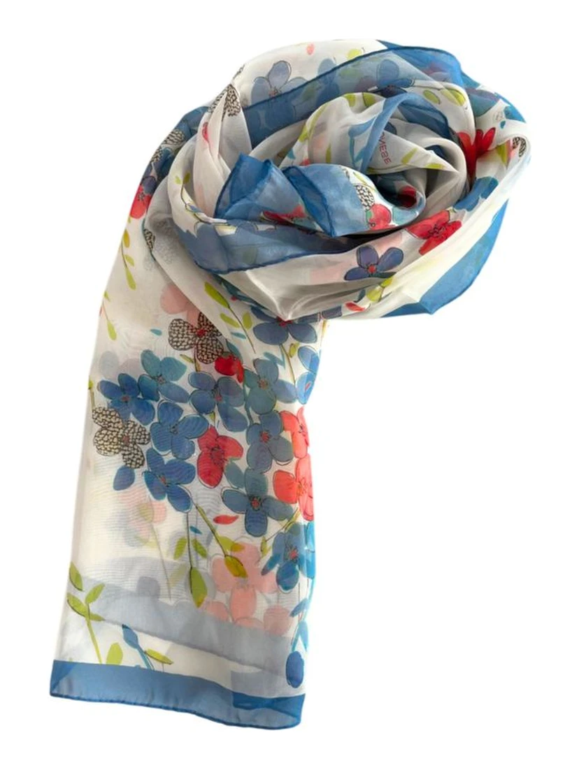 White Silk Women Scarf