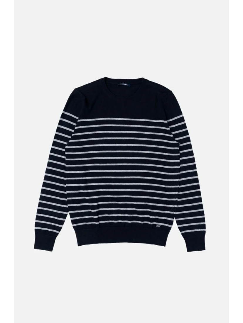 Navy Blue Cotton Cashmere Sweater