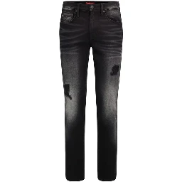 Black Cotton Slim Fit Jeans
