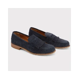 Blue Suede Leather Moccassin