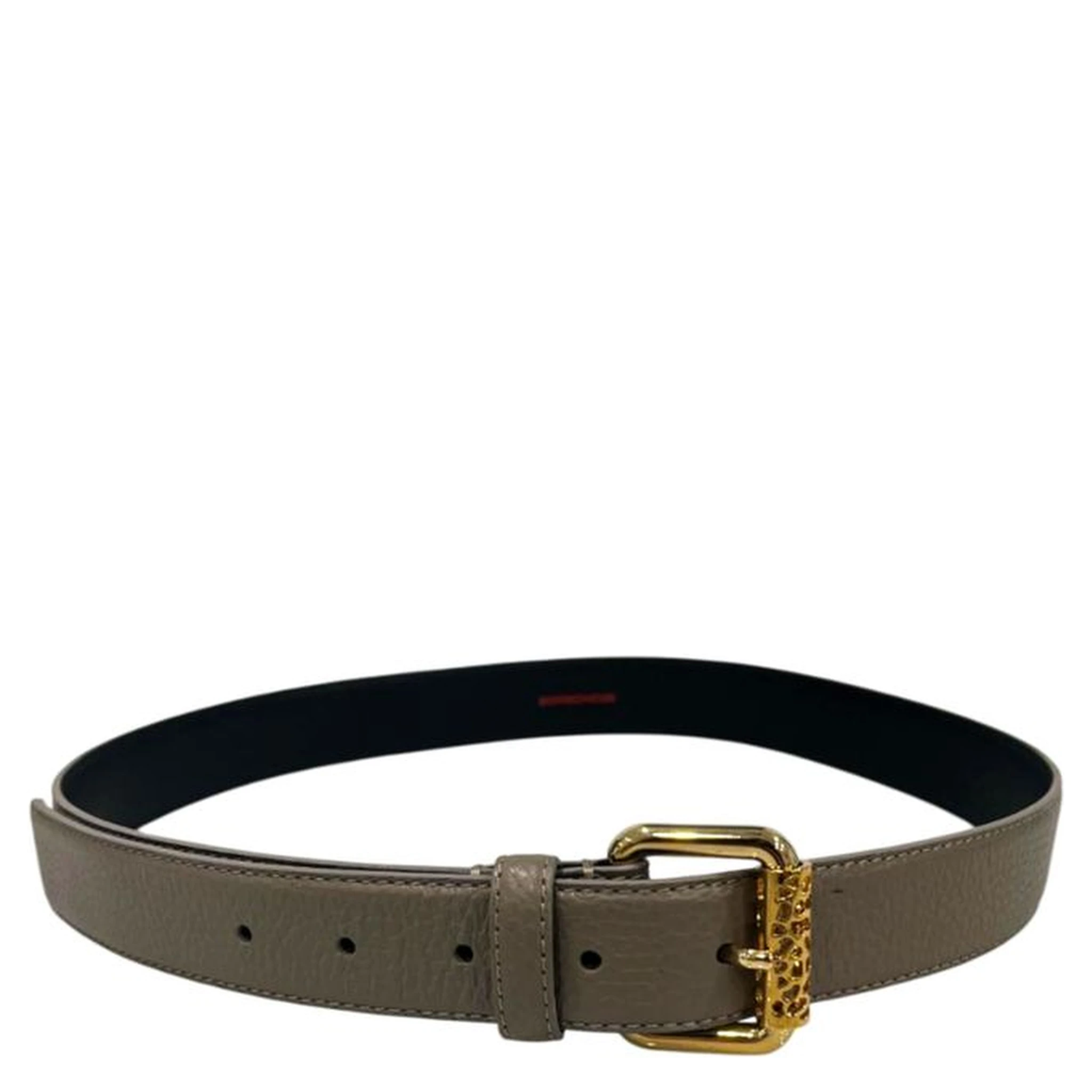 Grey Leather Women Belt