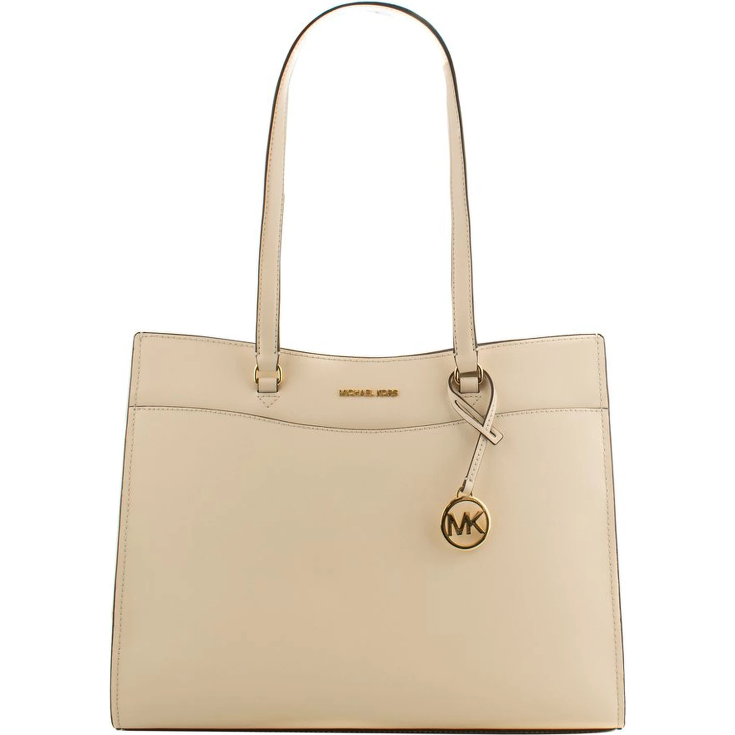 Beige Leather Tote Bag