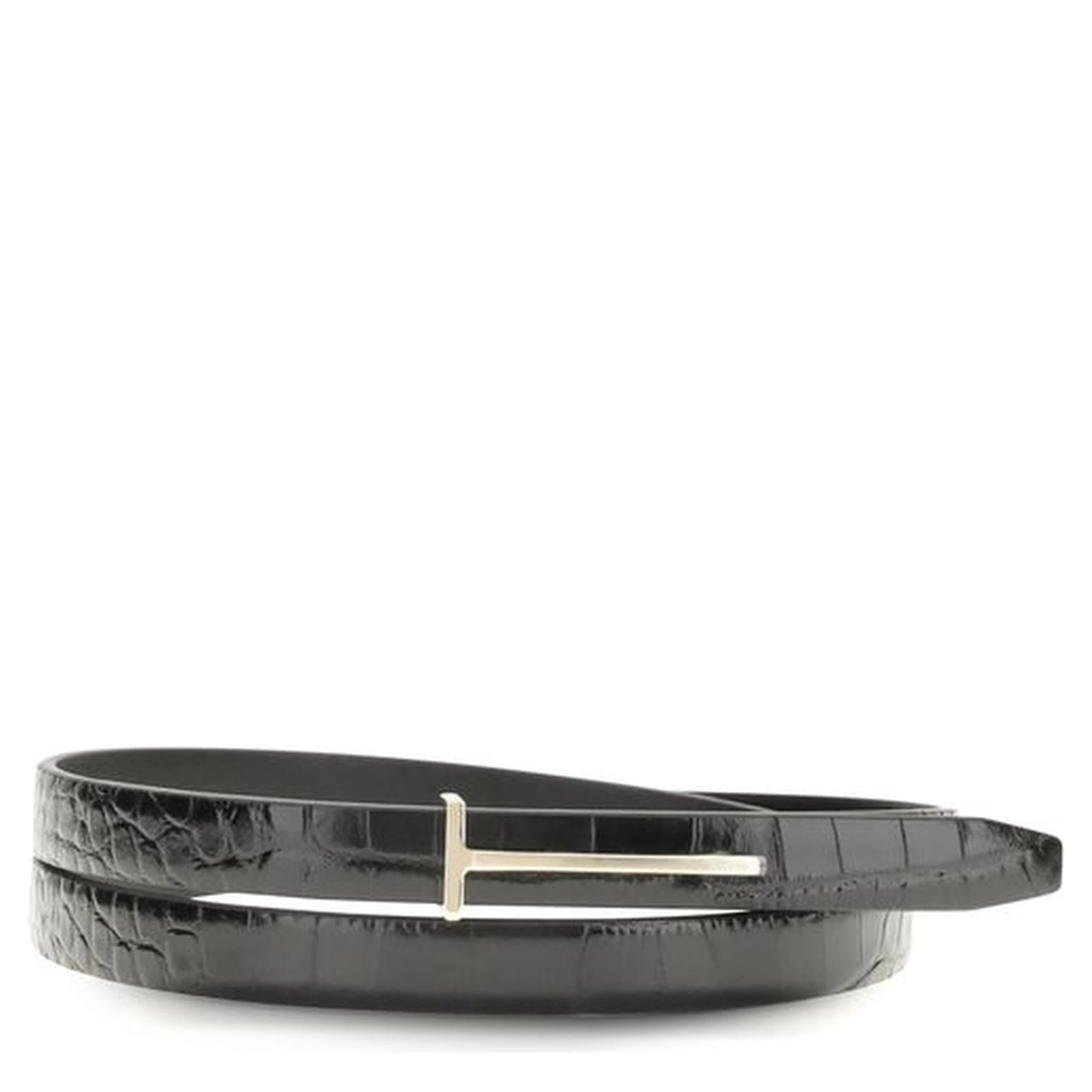 Black Leather Thin Belt