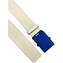 White Leather Men Belt