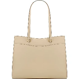 Beige Leather Tote Bag