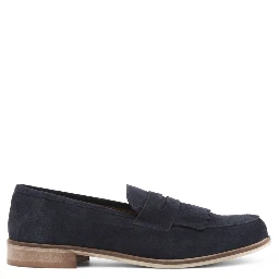 Blue Suede Leather Moccassin